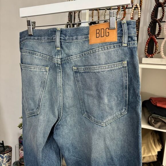 BDG Blue Straight Jeans with Distressed Details VINTAGE SLIM FIT urban outfitter - Picture 6 of 8